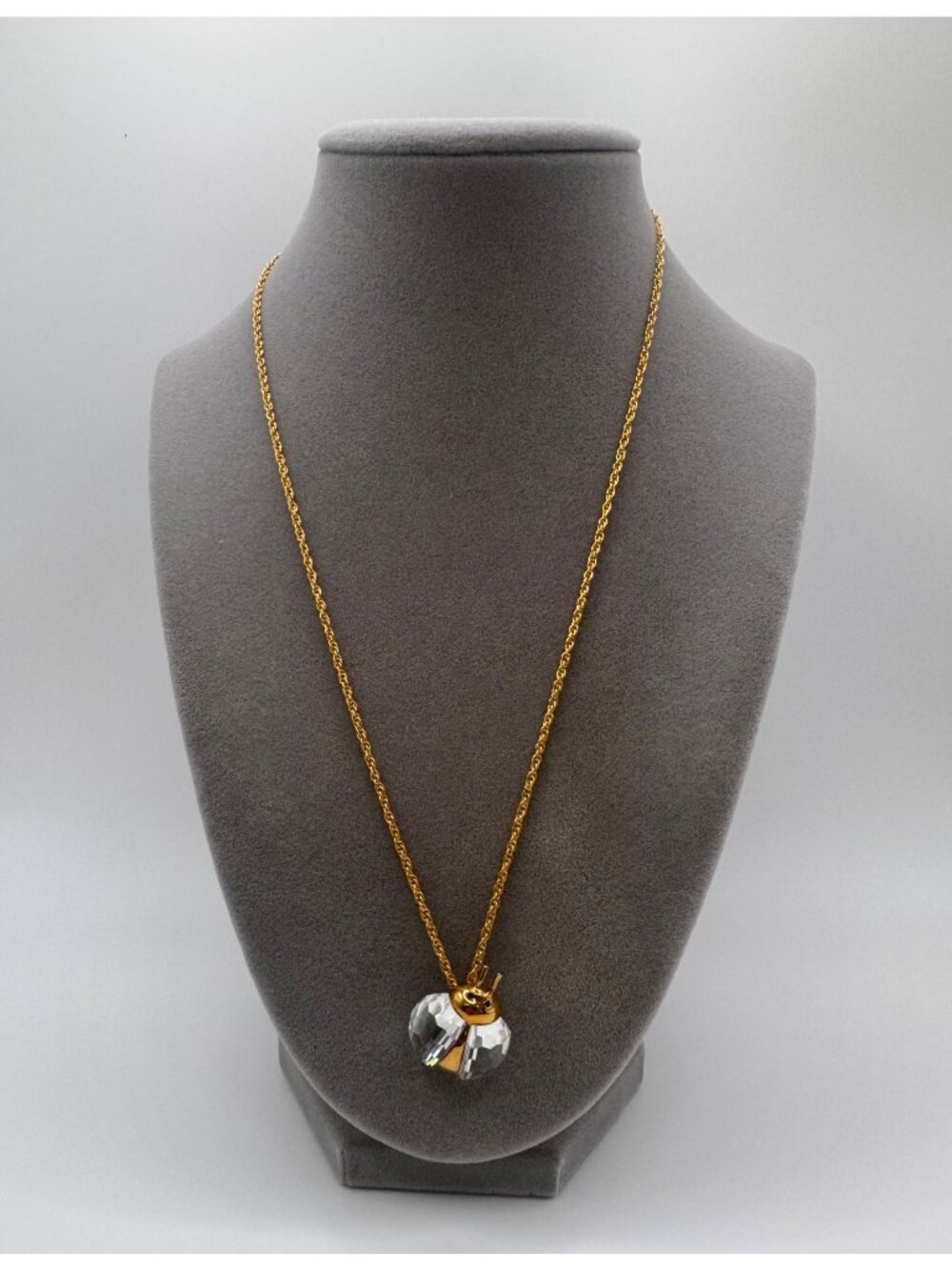 Swarovski Crystal Memories Ladybug Pendant Necklace Gold Tone Faceted Bug